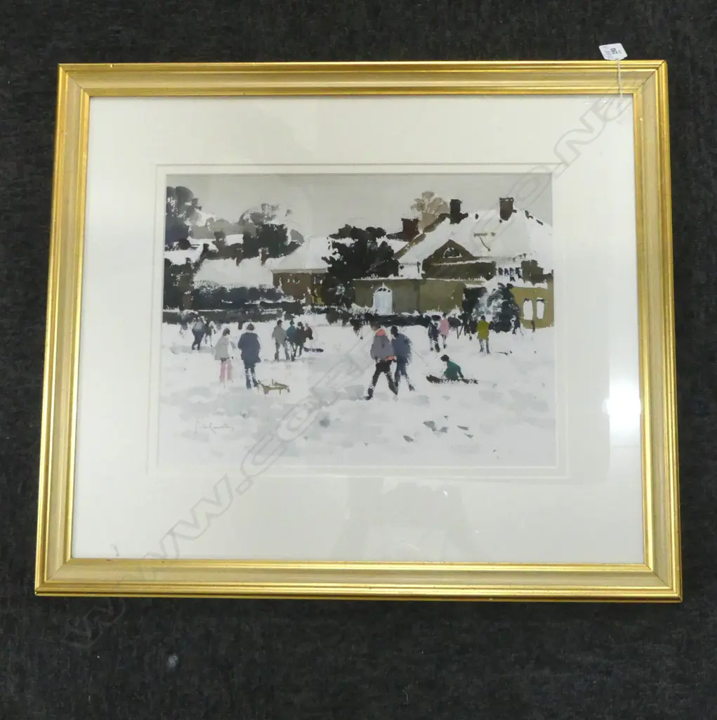 JOHN YARDLEY (UK 1933), SNOW SCENE, WATERCOLOUR, SIGNED, 300 x 400mm  Image 1++