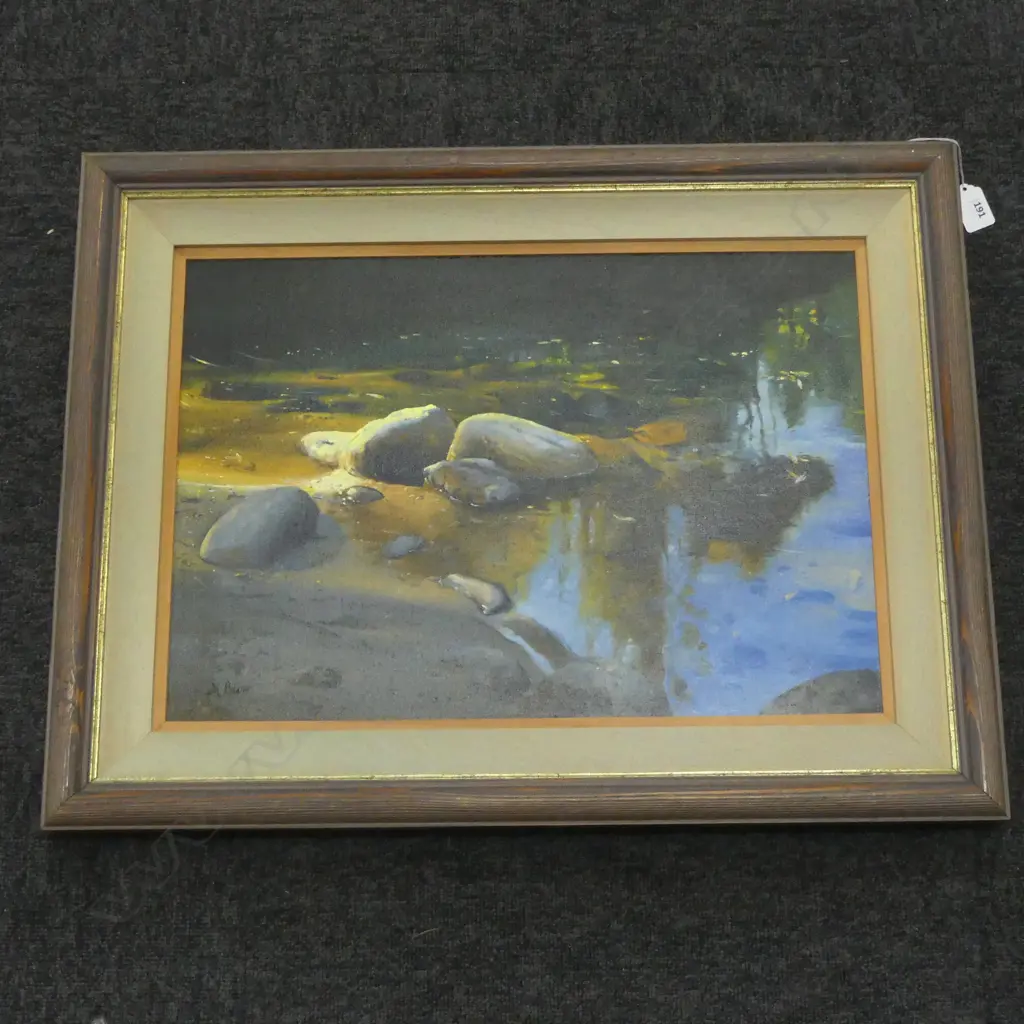MICHAEL BLOW (NZ 1943), ‘FLOATING LEAVES - BUSH SCENE SERIES', OIL ON BOARD, SIGNED, 360 x 500mm Image 1++