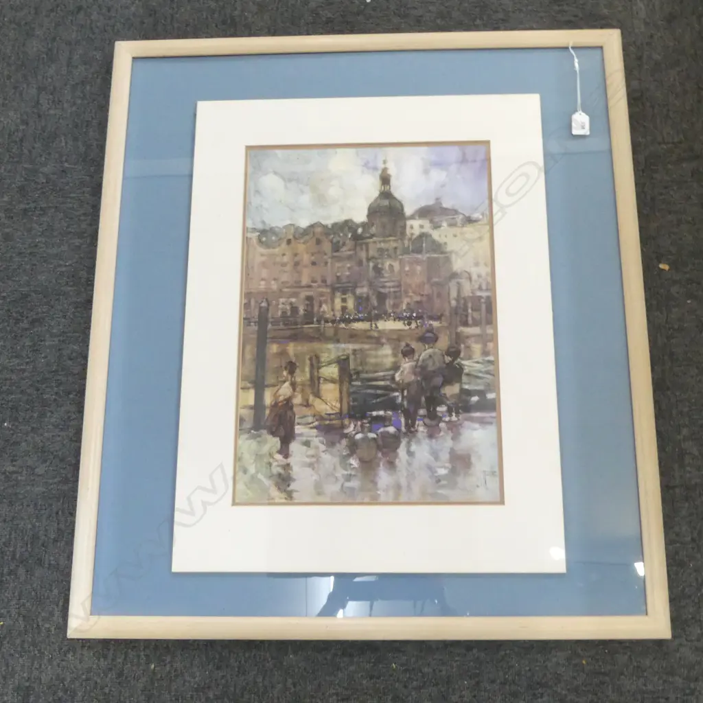FRANCES HODGKINS PRINT 'DORDRECHT' WC c.1908 510x345mm Image 1++