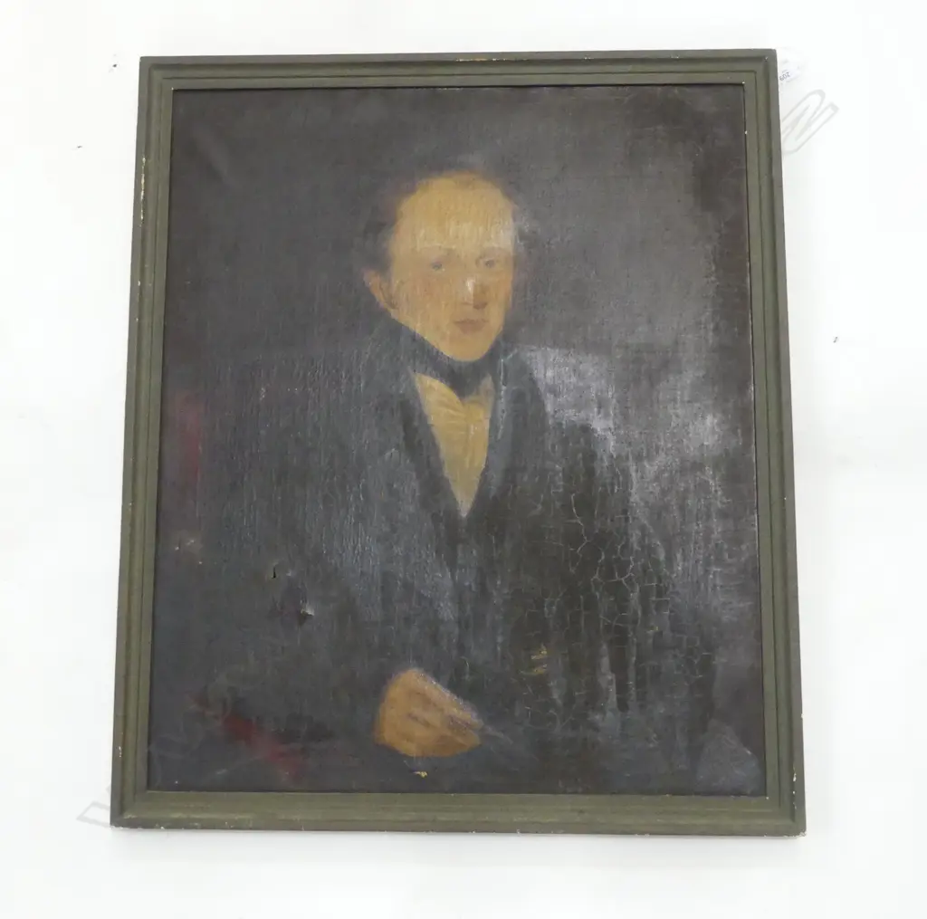 ARTIST UNKNOWN, 19thC GENTS PORTRAIT, OIL ON CANVAS 740x610mm FAULTS Image 1++