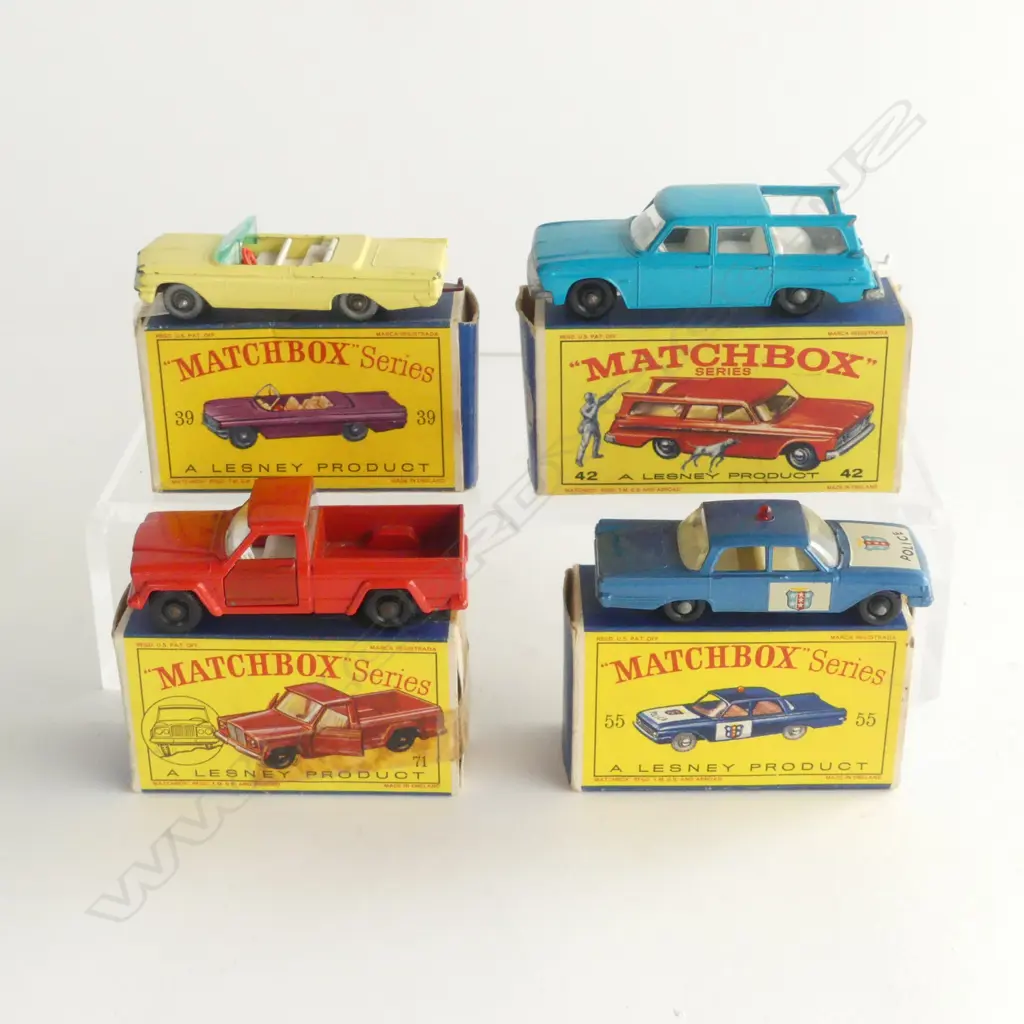 4 MINT & BOXED MATCHBOX TOYS NUMBERS 39 42 55 & 71 Image 1++