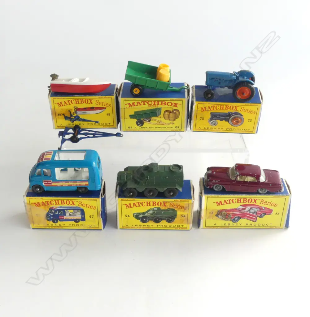 6 MINT & BOXED MATCHBOX TOYS NUMBERS 47 48 51 53 54 & 72 Image 1++