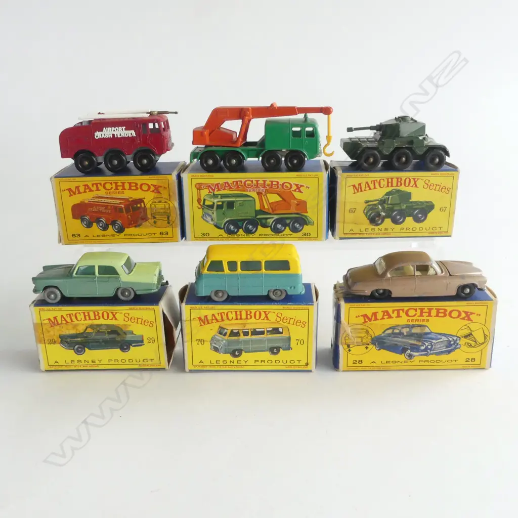 6 MINT & BOXED MATCHBOX TOYS NUMBERS 28 29 30 63 67 & 70 Image 1++