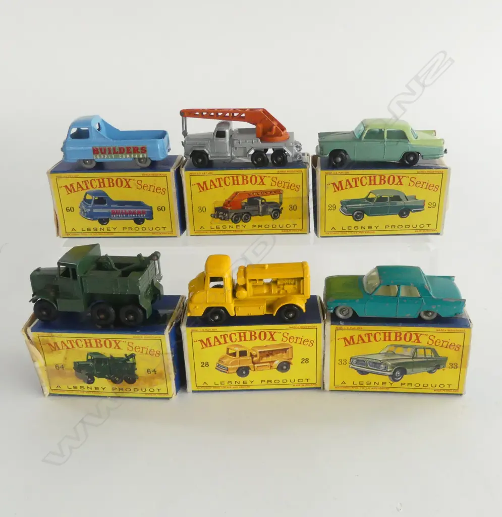 6 MINT & BOXED MATCHBOX TOYS NUMBERS 28 29 30 33 60 &64 Image 1++