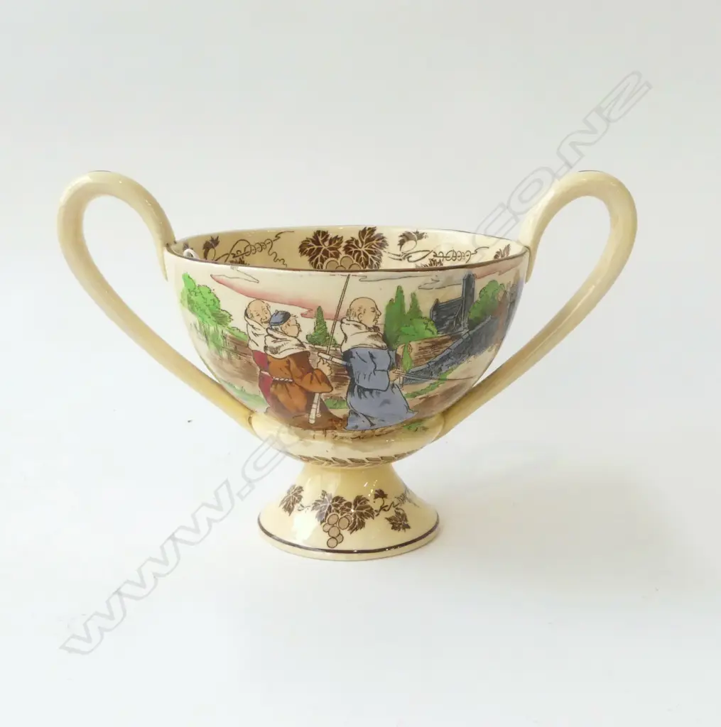 SHELLEY LATE FOLEY MONKS FISHING BOWL WITH HANDLES D.150MM L.240MM H.155MM Image 1++