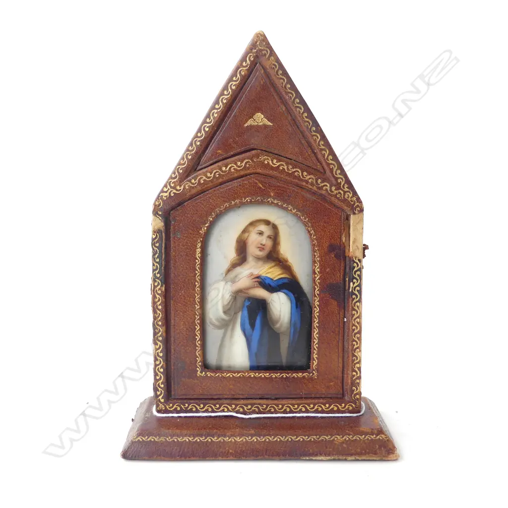 HANDPAINTED MINIATURE OF THE MADONNA Image 1++