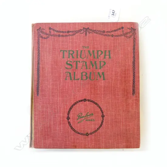 TRIUMPH VINTAGE WORLD STAMP ALBUM NZ SIDE FACE QUEENS ETC