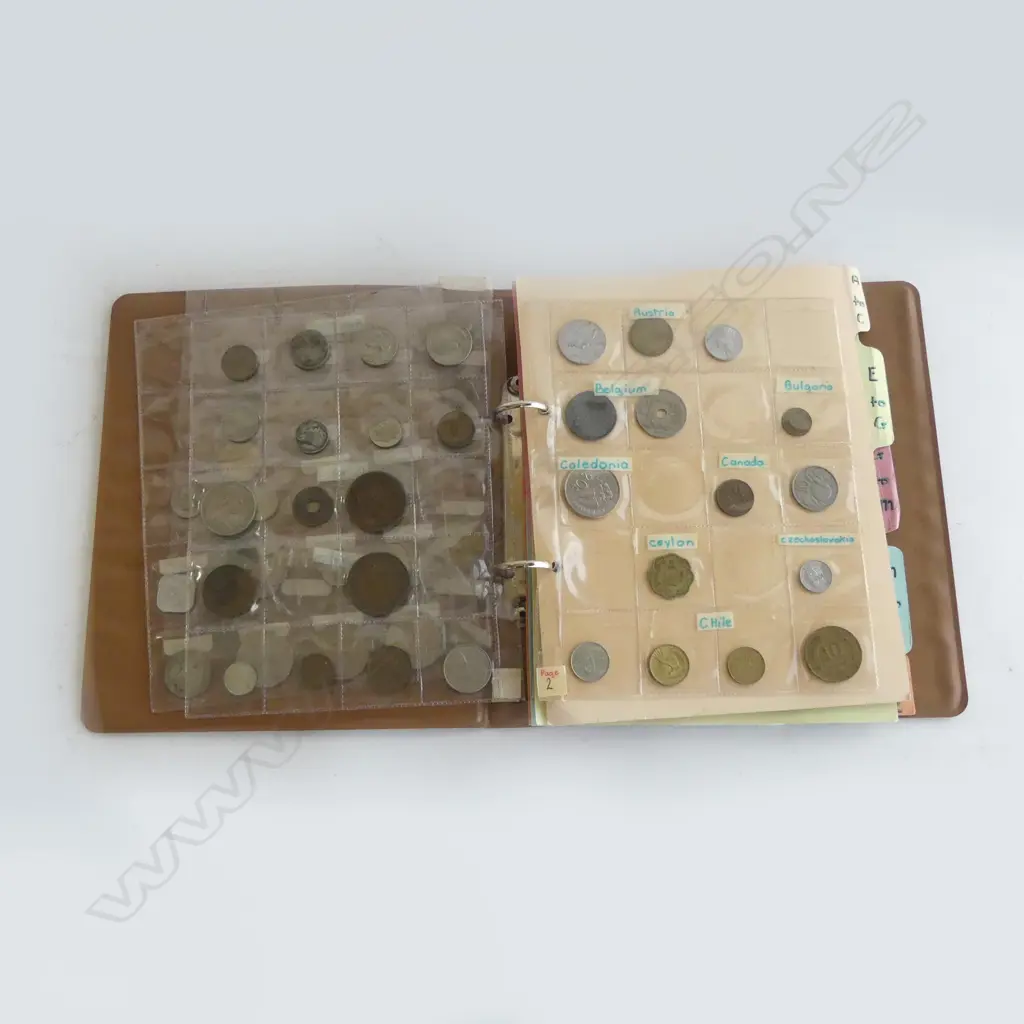 OLD ALBUM OF NZ & WORLD COINS Image 1++