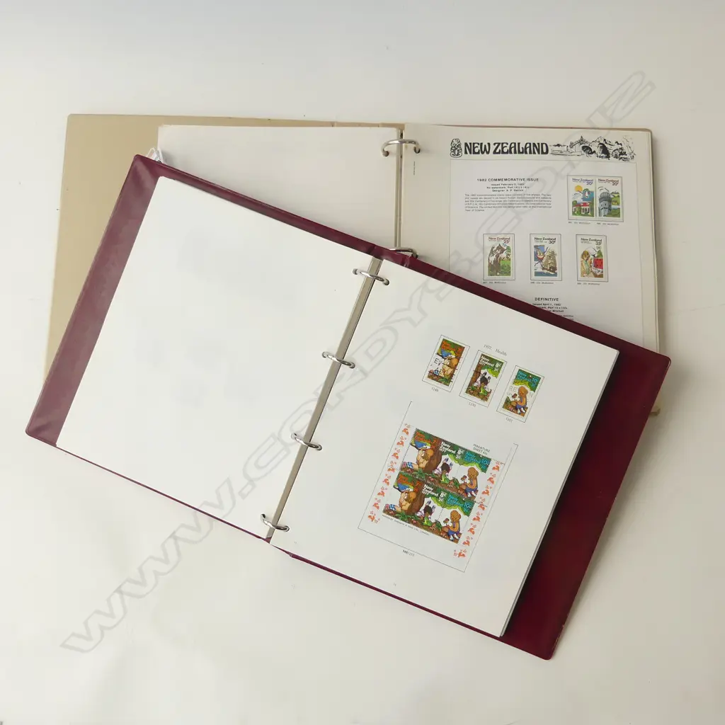 2 NZ STAMP ALBUMS MAINLY DECIMAL INCL. 1960 CENTENNIAL, SOME EARLY PICTORIALS ETC  Image 1++
