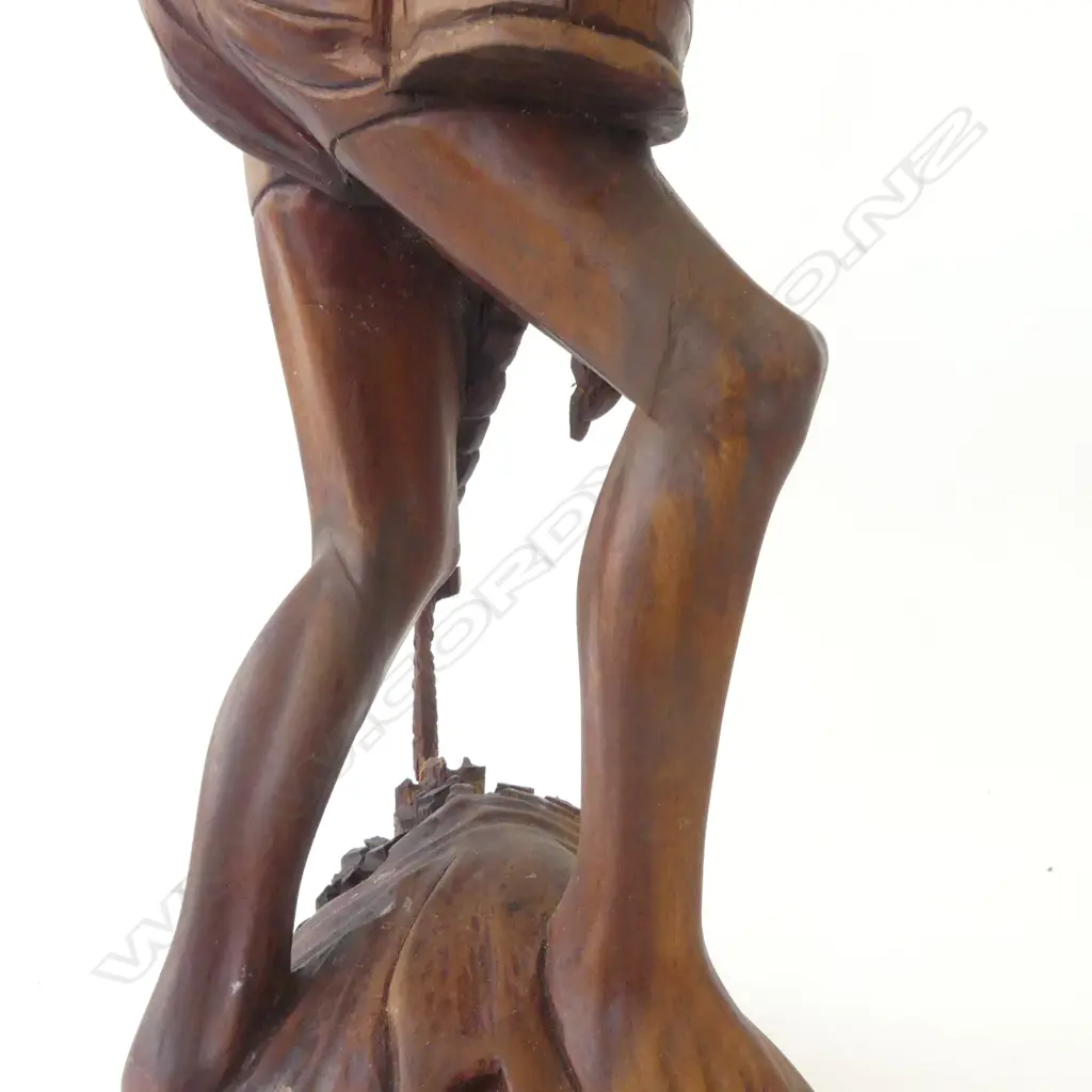 INDONESION FISHERMAN WOOD CARVING H600MM (REPAIRED) Image 1++