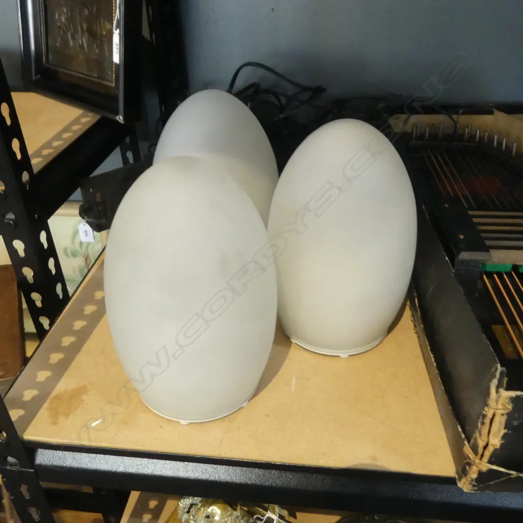 3 FROSTED GLASS TABLE LAMPS H.180mm Image 1++