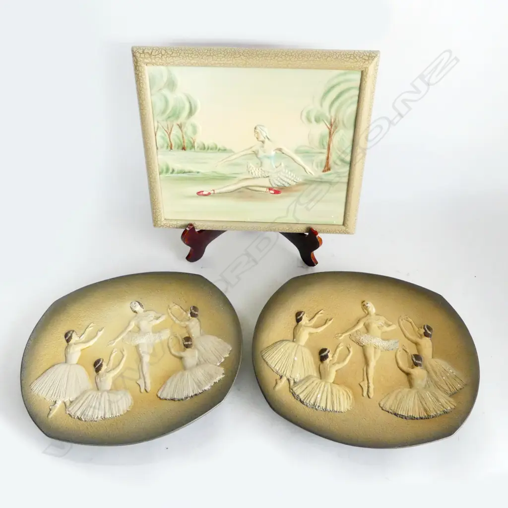 3 MID 20thC BALLET PLAQUES; 2 BOSSONS, OTHER 245x295mm Image 1++