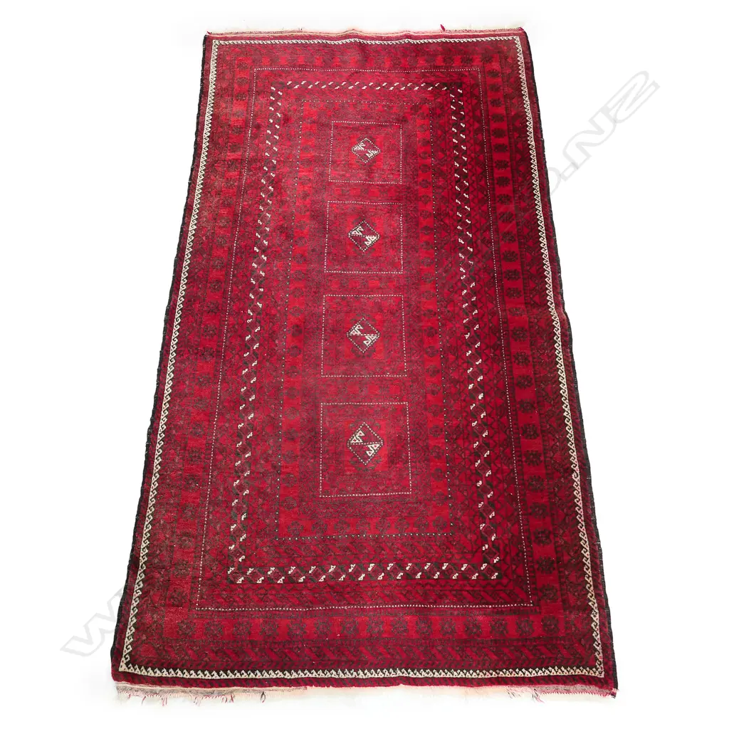 HAND KNOTTED WOOL PILE TURKOMAN RUG 1200x2300mm Image 1++
