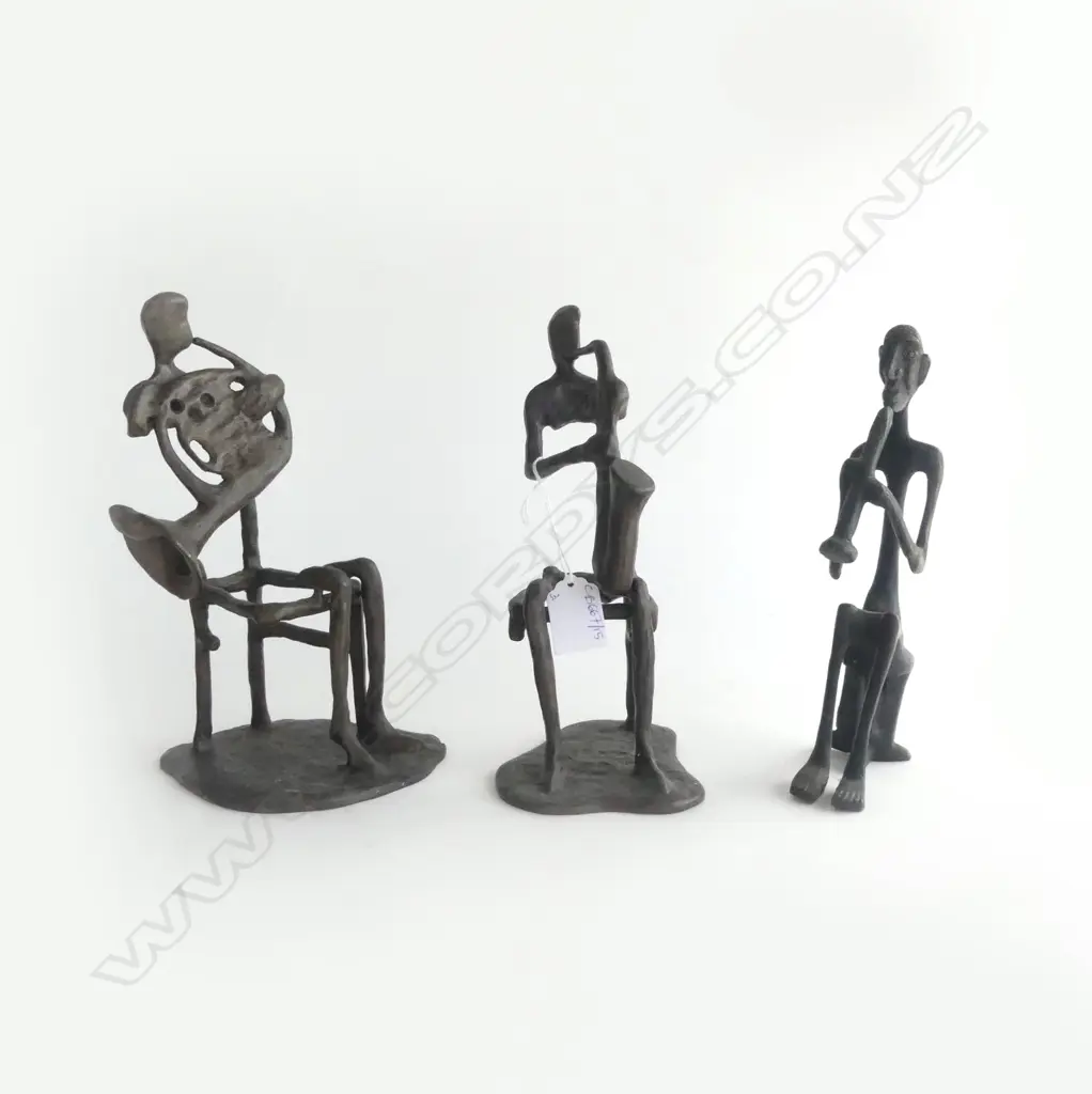 3 BRONZE MUSICIANS H.220mm Image 1++