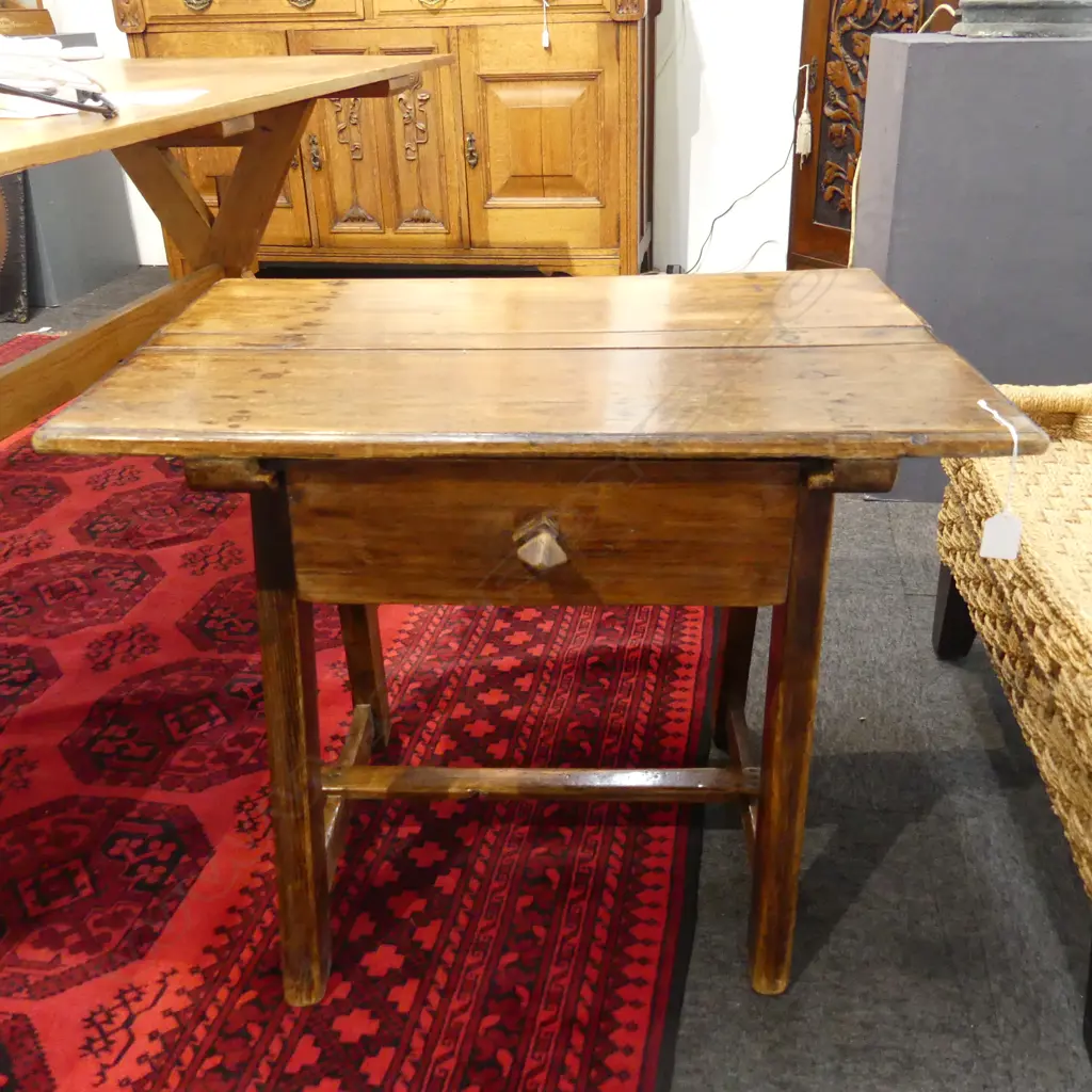VINTAGE WOODEN SIDE TABLE w. DRAWER 690x470x565mm Image 1++