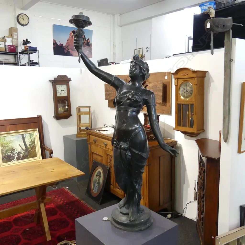 BRONZE LAMP, CLASSICAL FIGURE H.1500mm Image 1++