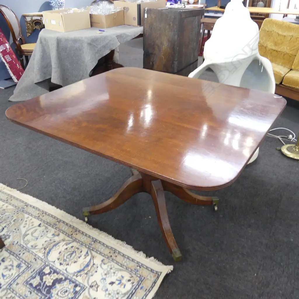EARLY 19thC REGENCY MAHOGANY TILT TOP BREAKFAST TABLE 1110x990x680mm Image 1++