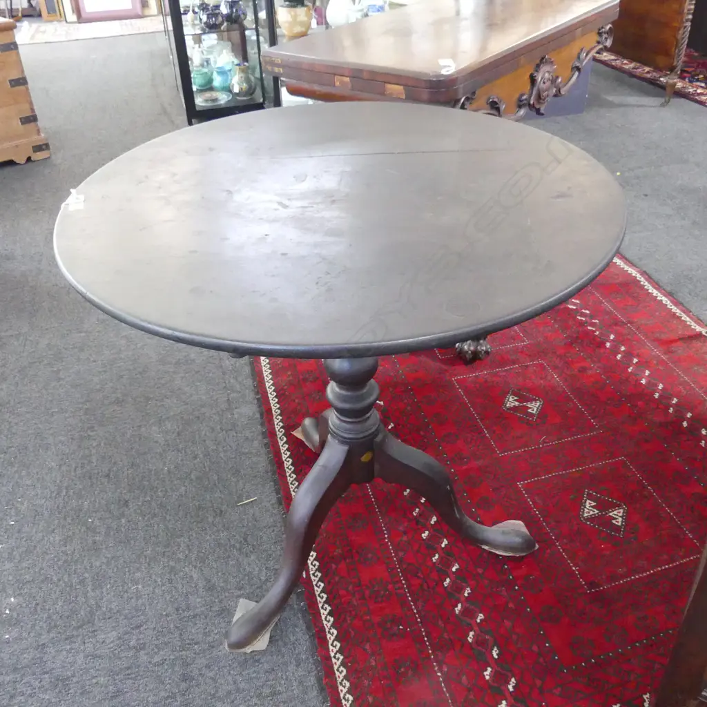 ANTIQUE MAHOGANY TILT TOP SIDE TABLE 740mm dia H.700mm Image 1++