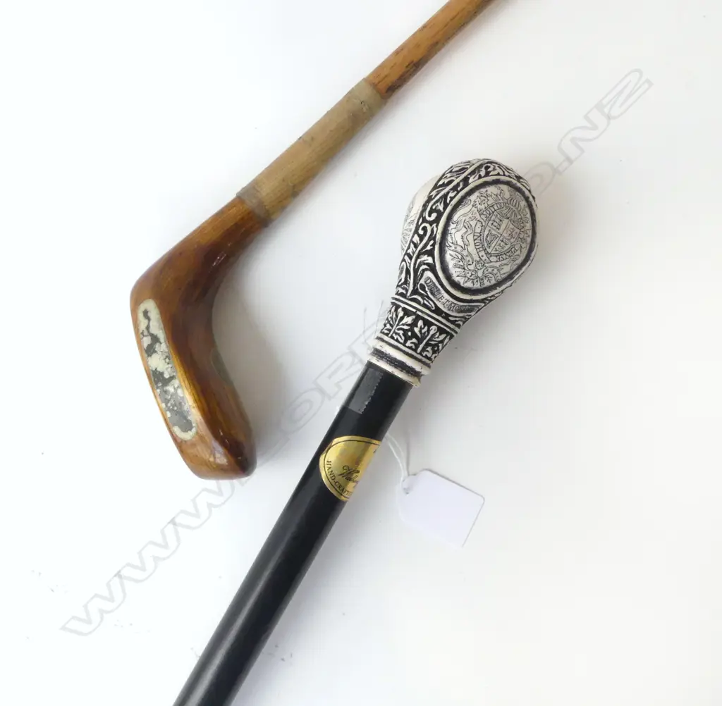 WALKING STICK w. RESIN HANDLE L.925mm, GOLF CLUB Image 1++
