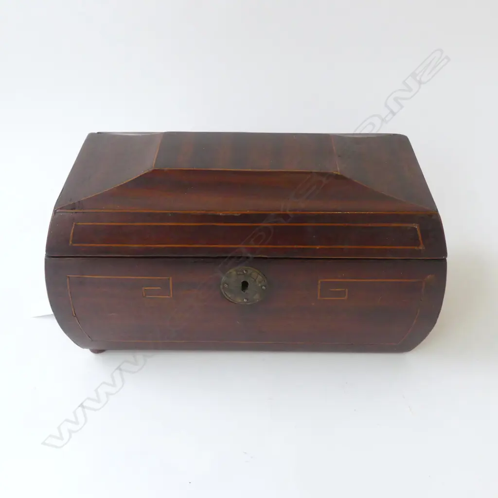 ANTIQUE MAHOGANY TEA CADDY W.330mm Image 1++
