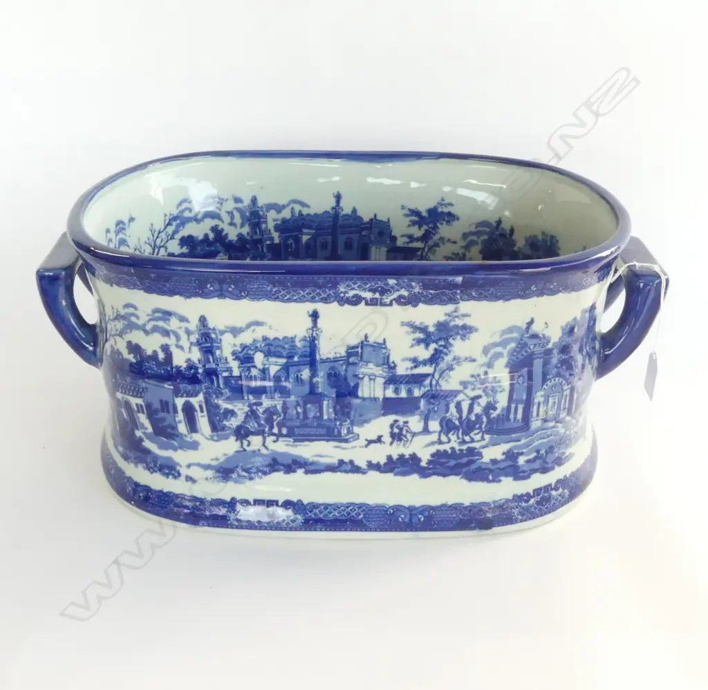 B/WHITE FLOW BLUE CHINA FOOT BATH L460MM Image 1++