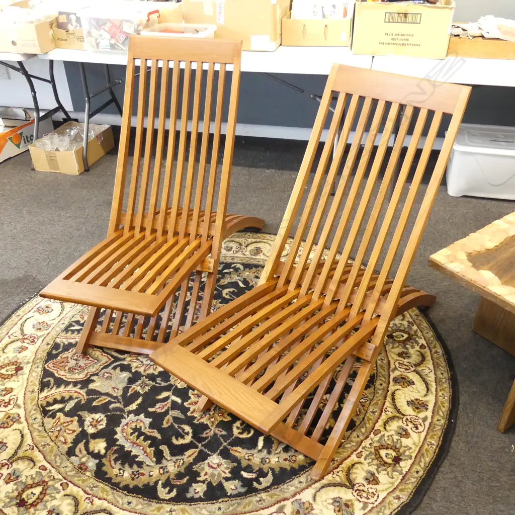 PR TEAK FOLDING CHAIRS Image 1++