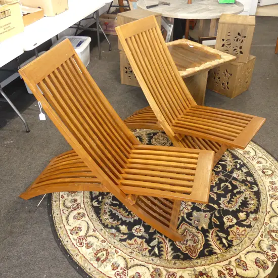 PR TEAK FOLDING CHAIRS
