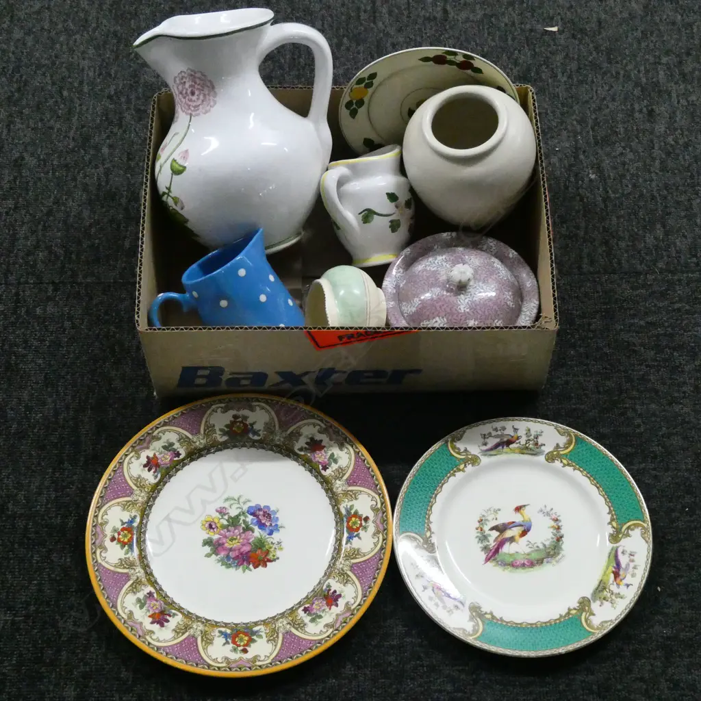 BOX OF CHINA JUGS PLATES ETC  Image 1++