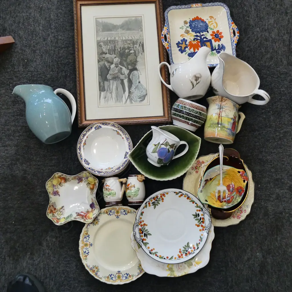 ASST. CERAMICS INCL. SQ. MASONS PLATE, JUGS (PORTMEIRION BASE CHIPPED), ETC Image 1++