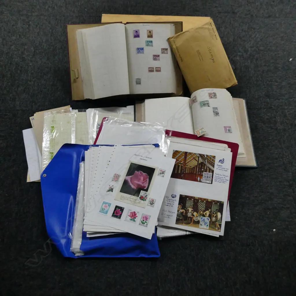 OLDER WORLD STAMP COLLECTION. ALBUMS FOLDERS ETC Image 1++