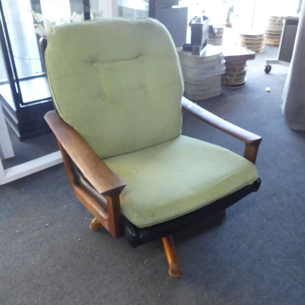 **RTV**  FRED LOWEN TESSA TI LOUNGE ARM CHAIR 1970's swivels Image 1++