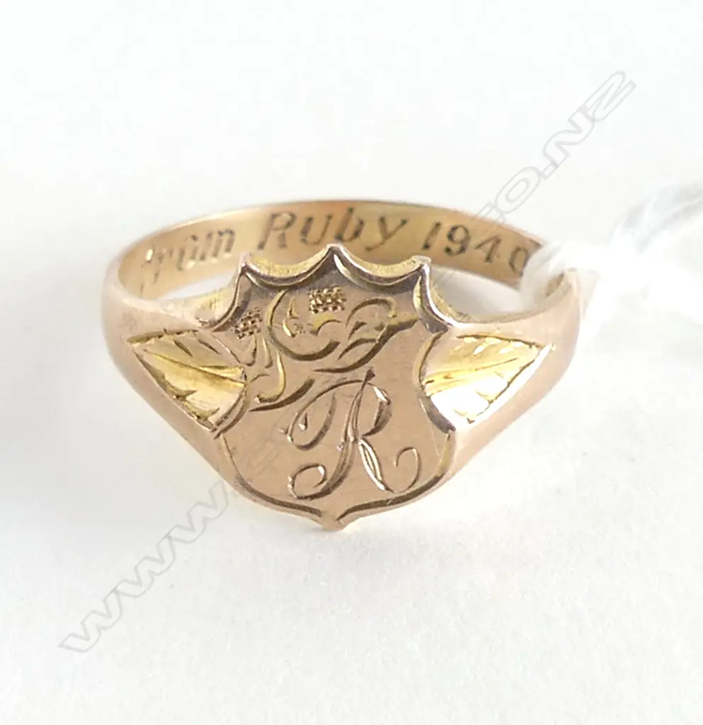 9CT ROSE GOLD SIGNET RING 2.50gms SIZE O Image 1++