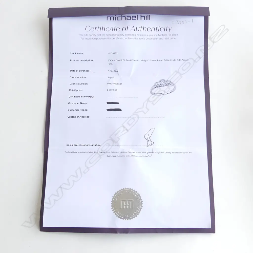 10ct WHITE/G  DIAMOND RING (NEW) TDW 0.50ct with cert of authenticity SIZE L Image 1++