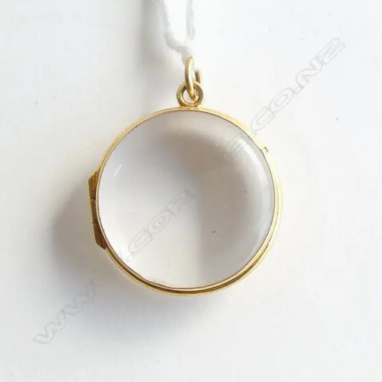 VINTAGE GOLD FRAMED & ROCK CRYSTAL LOCKET probably 18ct