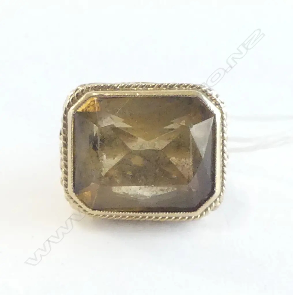 FANCY 9ct YELLOW GOLD & CITRINE FOB SEAL 12.7gms Image 1++
