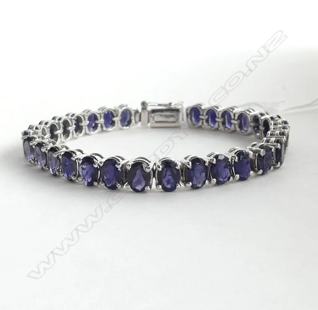 SILVER SET KYANITE TENNIS BRACELET Image 1++