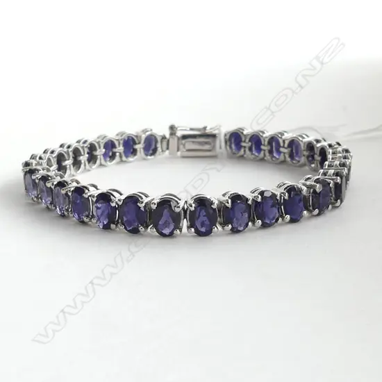 SILVER SET KYANITE TENNIS BRACELET