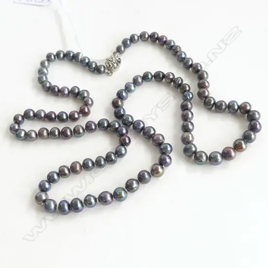 FRESH WATER DYED BLACK PEARL NECKLACE CULTURED L.720mm