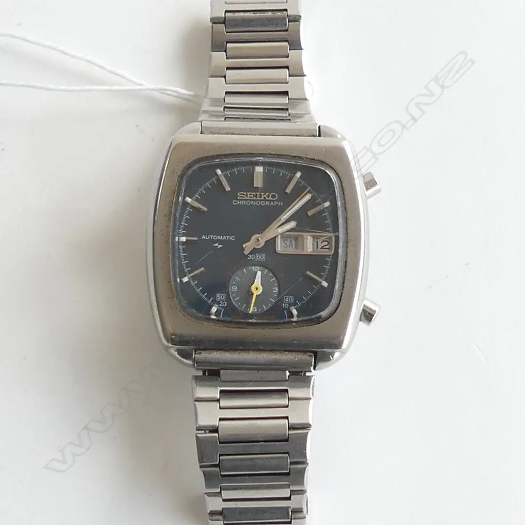 SEIKO 1970'S CHRONOGRAPH 'MONACO' GENTS STAINLESS WRISTWATCH running Image 1++