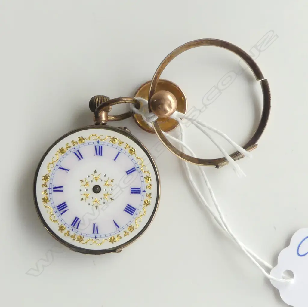 9ct GOLD SCRAP LADIES PART FOB WATCH + 9ct GOLD STUD Image 1++