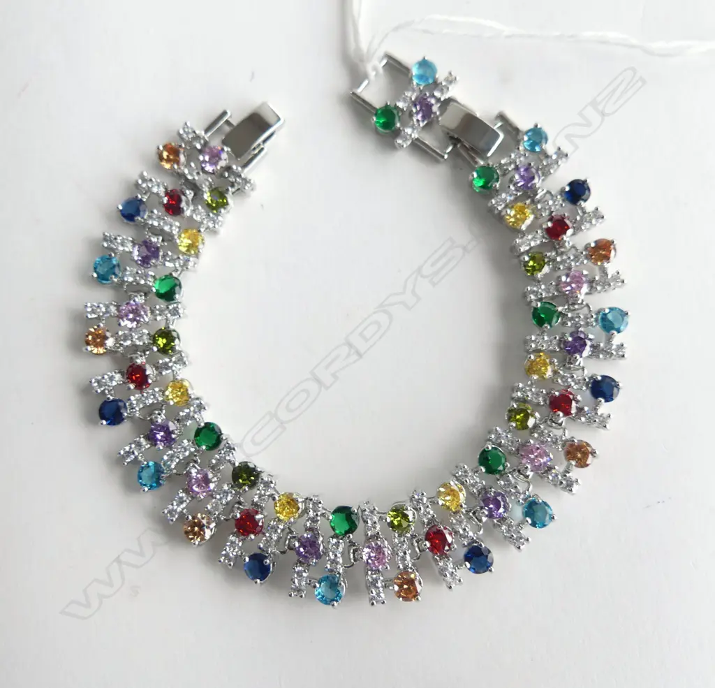 MUTI COLOURED CZ COSTUME BRACLET Image 1++