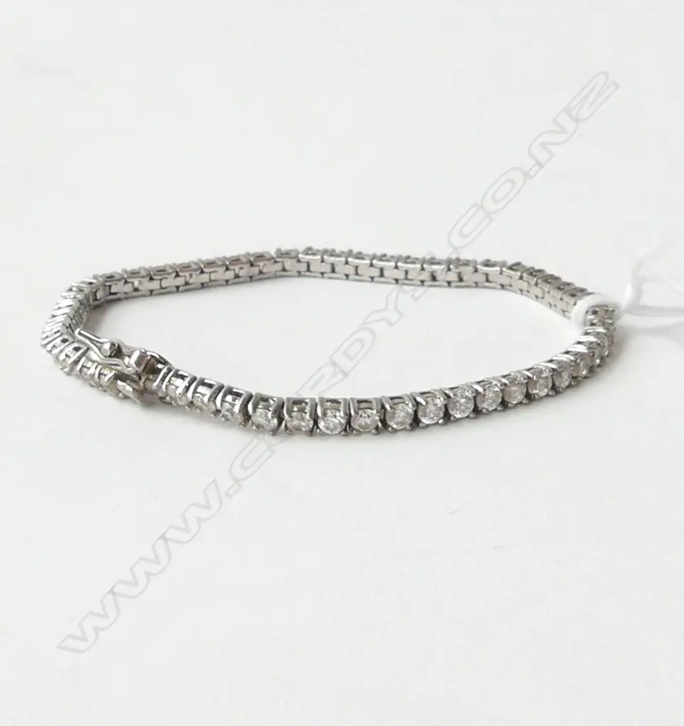 925 SILVER & CZ TENNIS BRACELET Image 1++