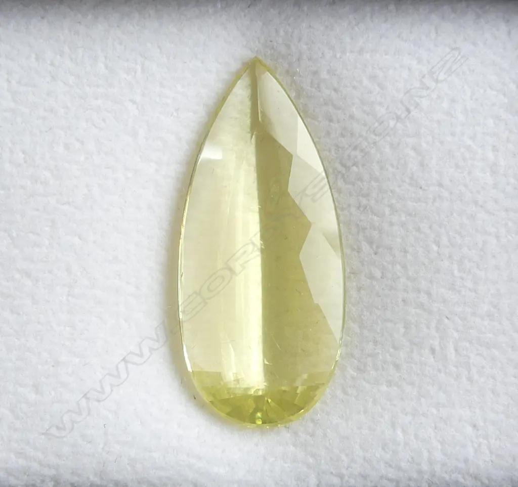 LEMON CITRINE, PEAR FACETED CUT 14.68ct AIG REPORT Image 1++