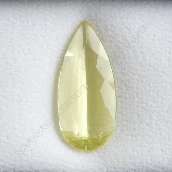 LEMON CITRINE, PEAR FACETED CUT 14.68ct AIG REPORT