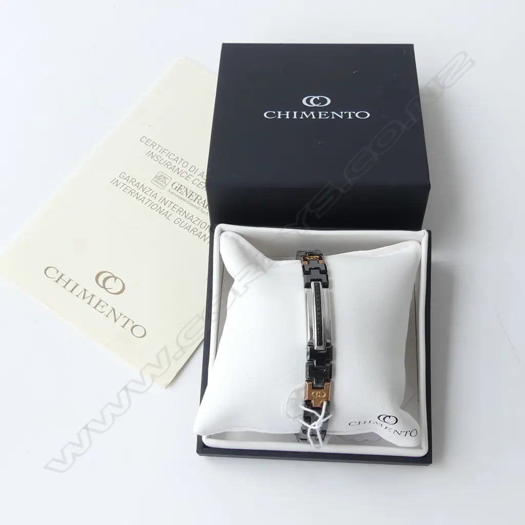 ITALIAN CHIMENTO BLACK DIAMOND BRACELET, BOXED Image 1++