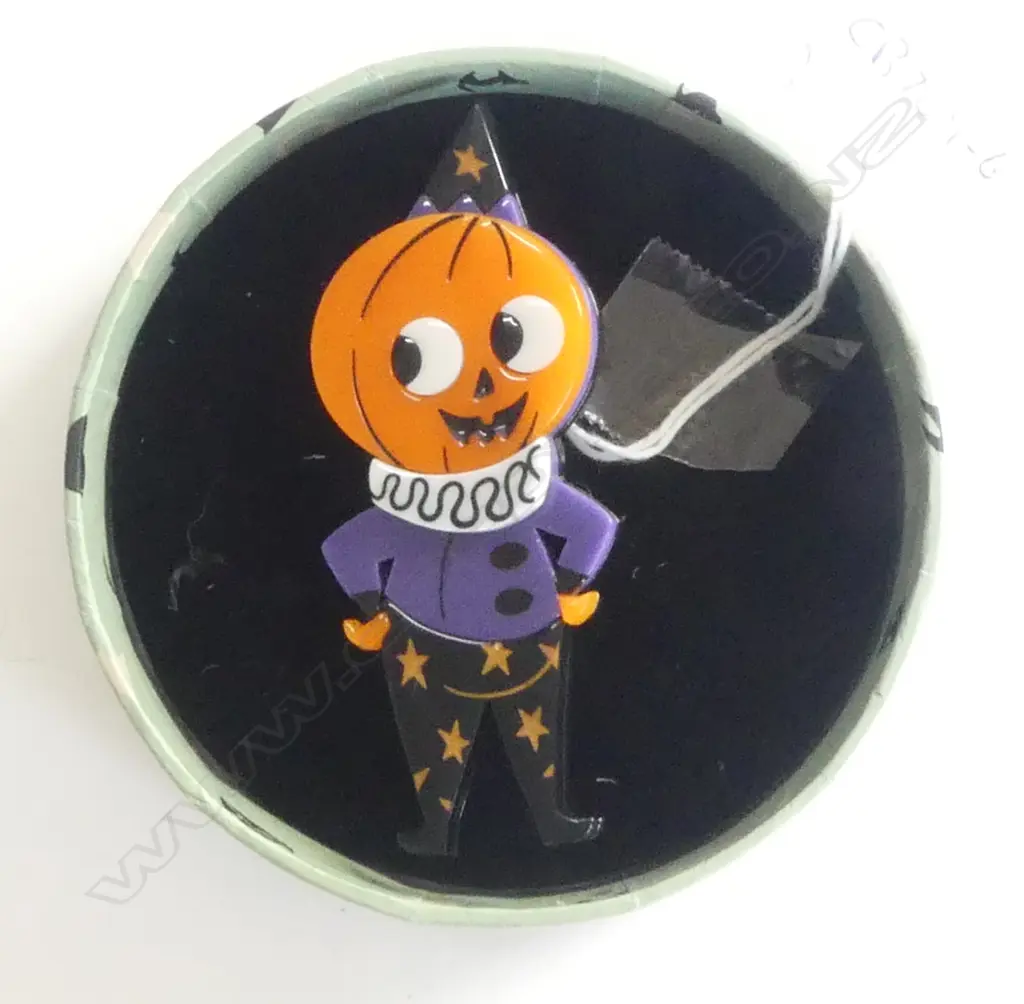 ERSTWILDER LIMITED EDITION 'ALL HALLOWS EVE' BROOCH -Pumpkin Clown  (boxed) Image 1++