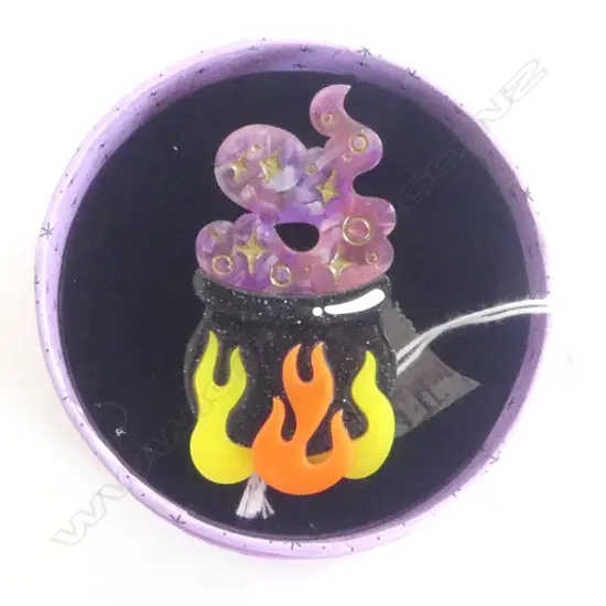 ERSTWILDER LIMITED EDITION 'SPOOKY' BROOCH -Bubbling Cauldron  (boxed)