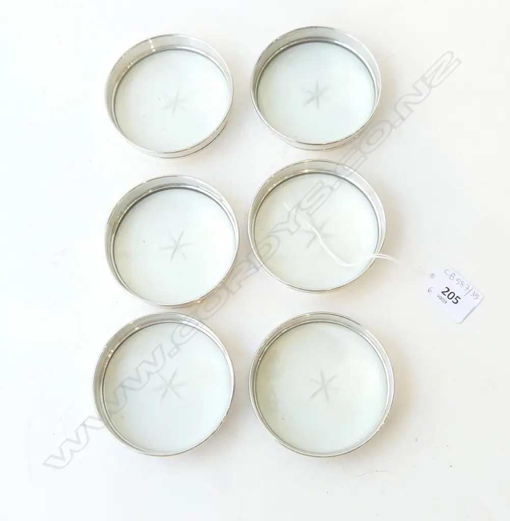 6 STG SILVER COASTERS 85mm dia Image 1++