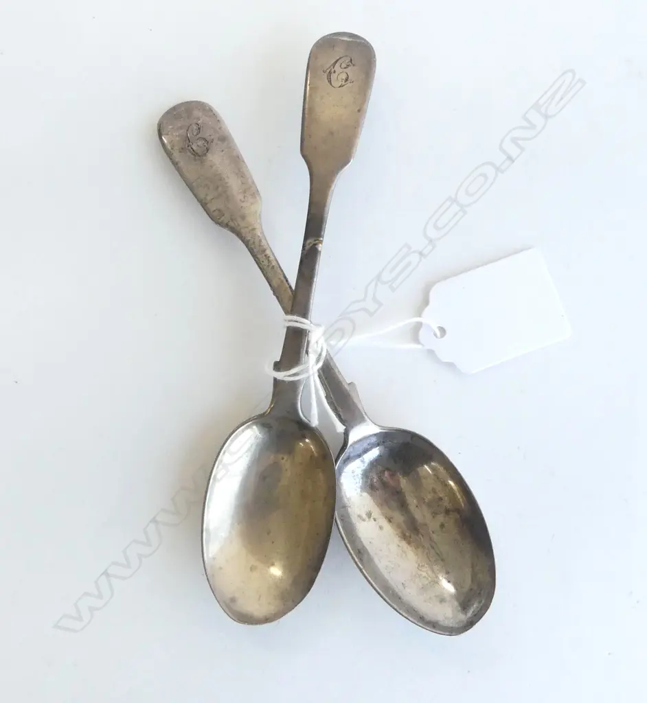 Pr. Victorian Period silver teaspoons London 1866. 47gms Image 1++