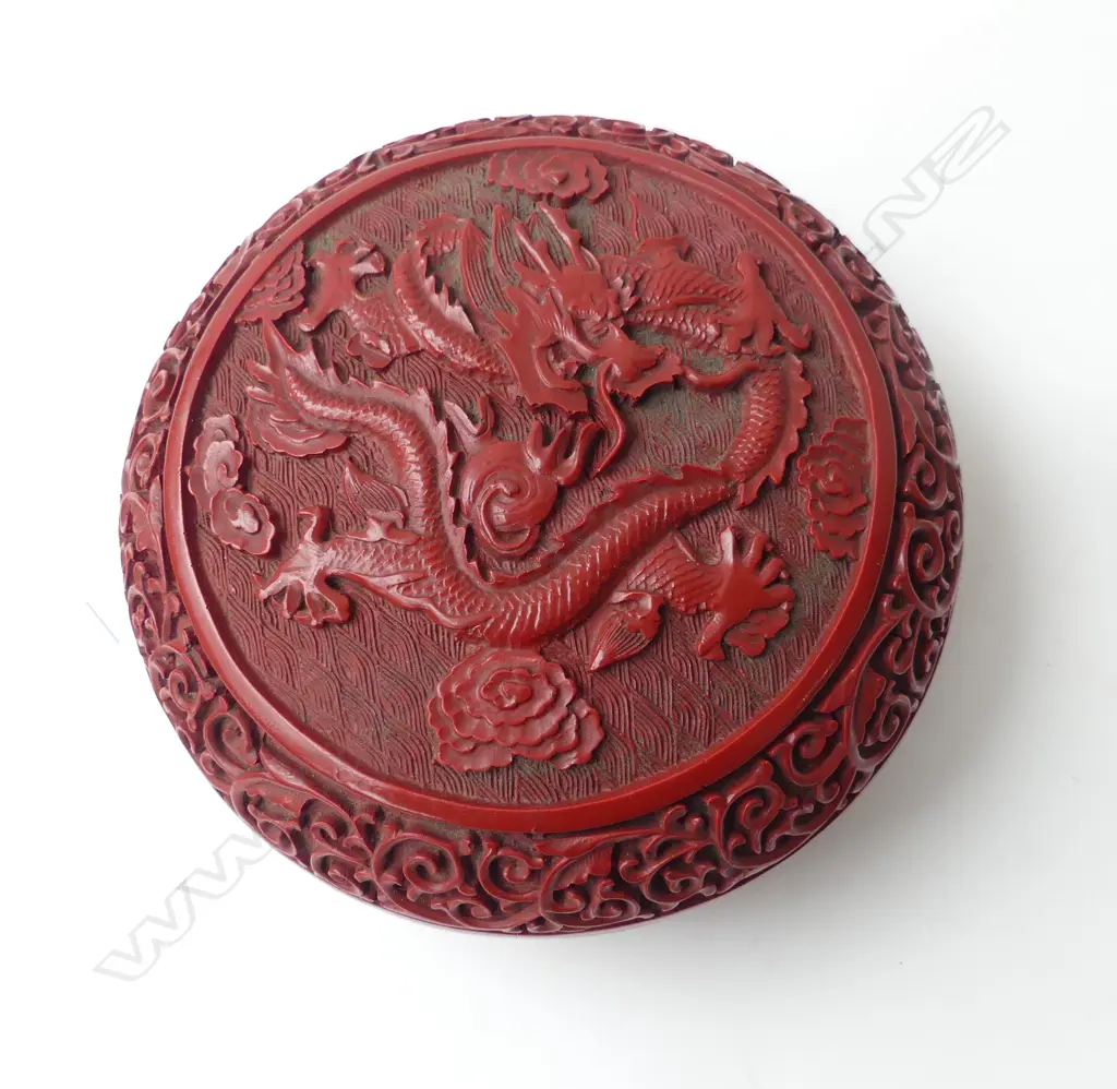 CINNABAR CONTAINER 150mm dia Image 1++